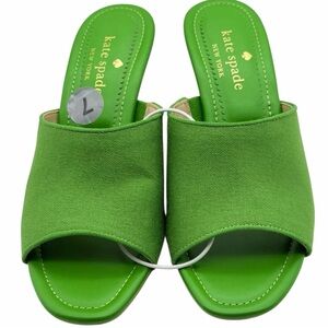 Kate Spade Marigold Elegant Green Heels Mules Size 7B NWOT
